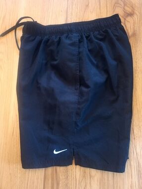Nike Black Men's Athletic Shorts with White Swoosh